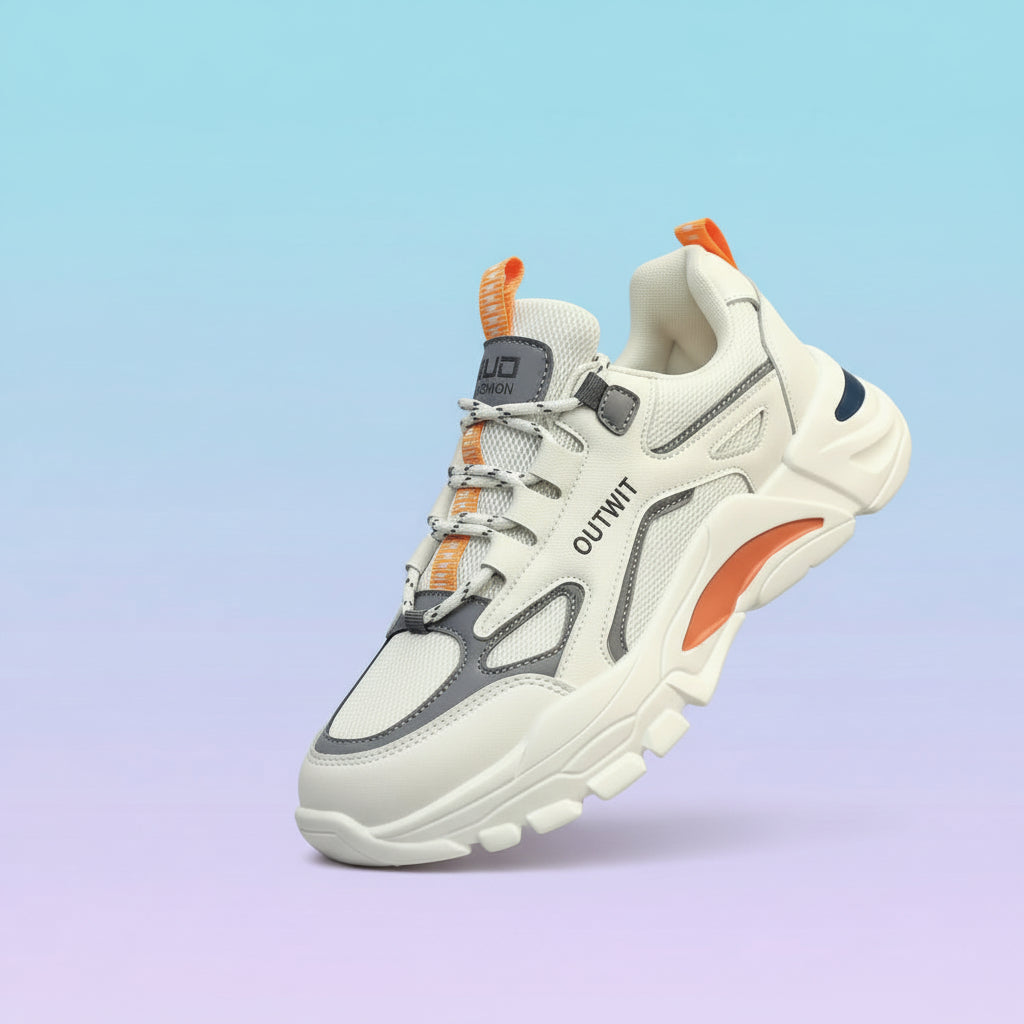 OUTWIT Chunky Sneaker – Cream/Orange