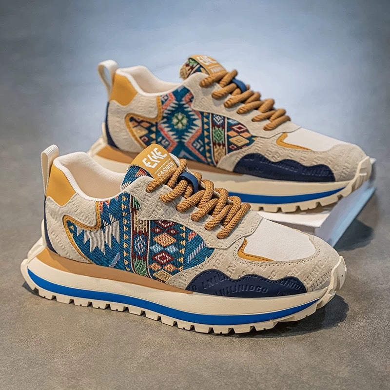Ethnic Pattern Sneaker – Blue Bohemian Style