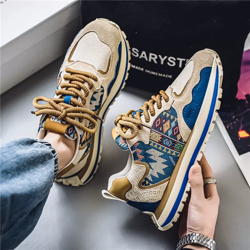 Ethnic Pattern Sneaker – Blue Bohemian Style